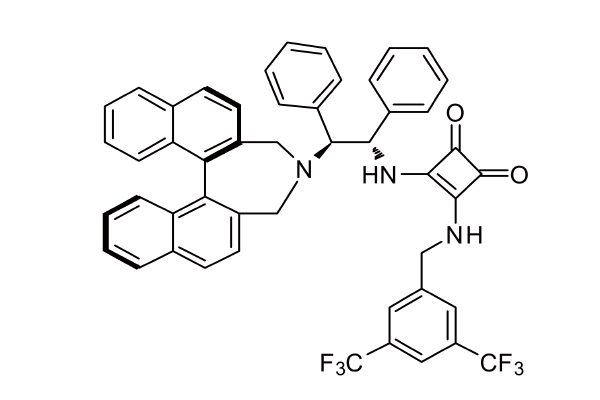 1353884-38-4   |  3-[[[3,5-bis(trifluoromethyl)phenyl]methyl]amino]-4-[[(1S,2S)-2-[(11bR)-3,5-dihydro-4H-dinaphth[2,1-c:1',2'-e]azepin-4-yl]-1,2-diphenylethyl]amino]-3-Cyclobutene-1,2-dione