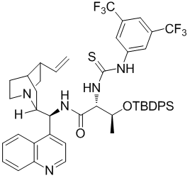 1381859-85-3   | (2S,3R)-2-[[[[3,5-
bis(trifluoromethyl)phenyl]amino]thioxomethyl]a
mino]-N-(8a,9S)-cinchonan-9-yl-3-[[(1,1-
dimethylethyl)diphenylsilyl]oxy]-Butanamide