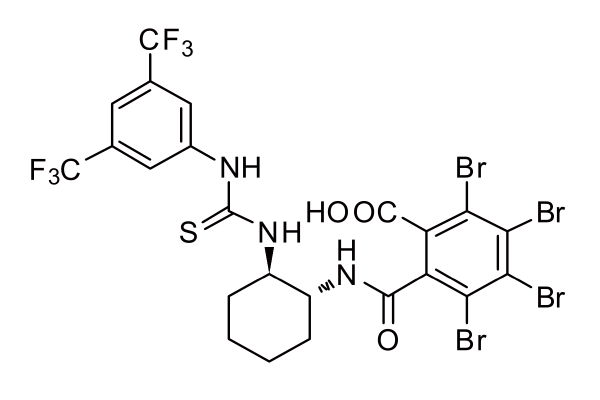 1541182-00-6 | 2-[[[(1R,2R)-2-[[[[3,5-
bis(trifluoromethyl)phenyl
]amino]thioxomethyl]a
mino]cyclohexyl]amino]carbonyl]-3,4,5,6-tetrabromo-Benzoic acid,